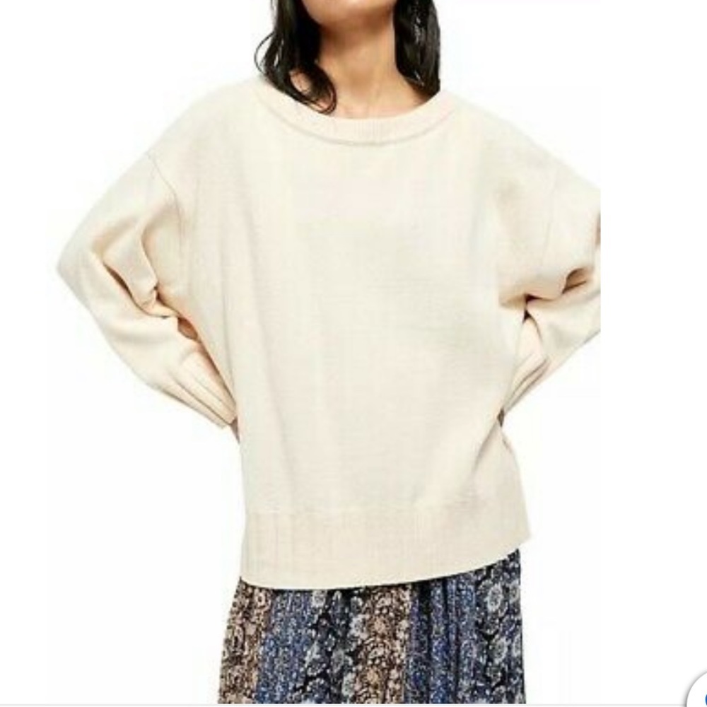 Free People Street Fair Tunic Sweater Ivory Combo - Picture 13 of 13